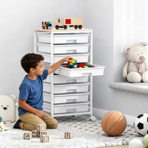 SYKIARIOL Rolling Storage Cart with Drawers, 8 Drawers Utility - Image 4