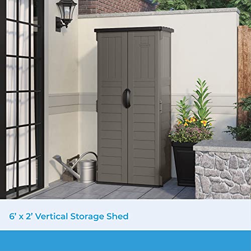 Suncast 22 Cu Ft. Vertical Shed, Outdoor Storage Shed With Floor - Image 3
