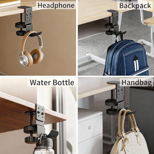 Heavy Duty Desk Hook Clamp(1 PCS), 360° Rotating Backpack - Image 3
