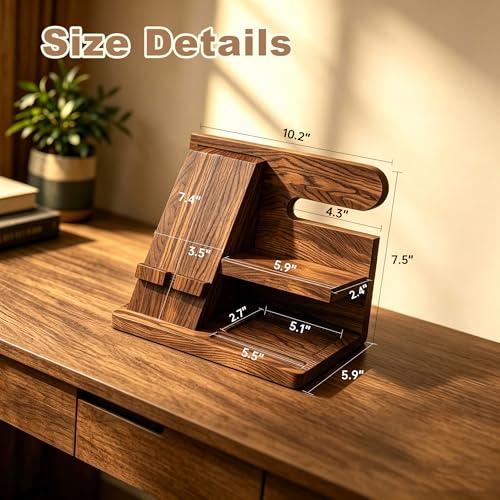 Gifts for Men Wood Phone Docking Station Birthday Gift for Men - Image 6