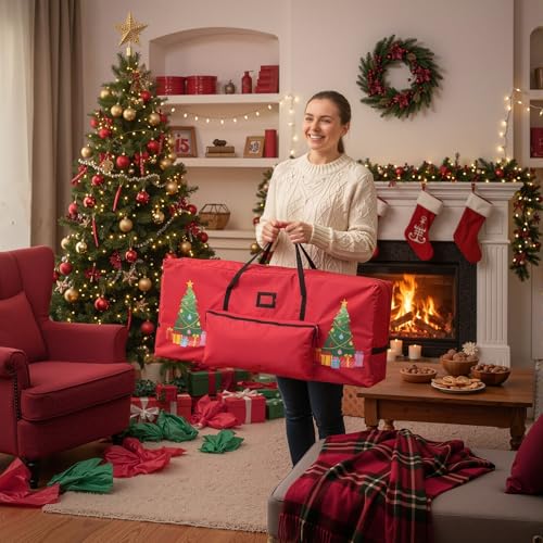 2 Pcs Christmas Tree Storage Bag for 7.5 ft Xmas Tree - Image 6