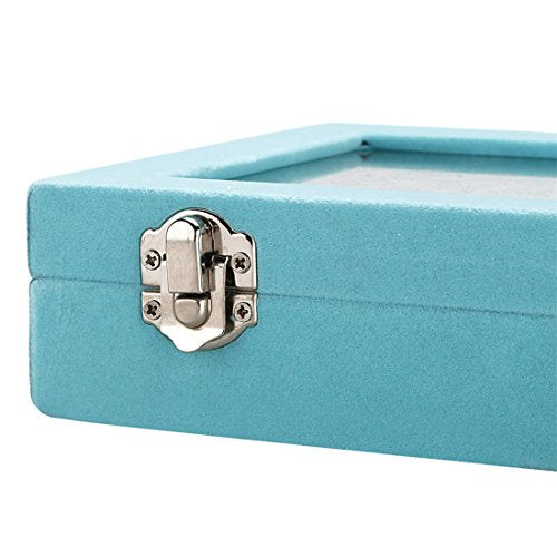 7 Slots Velvet Glass Ring Jewellery Display Storage Box Tray Case - Image 7