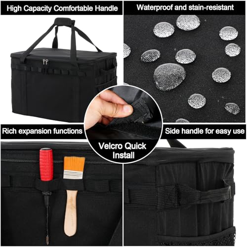 45L Tactical Camping Storage Bag with 3 Removable Dividers, Black - Image 5