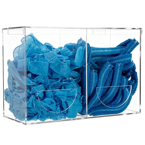 SEANADO Clear Acrylic Glove Holder Dispenser with Lid, 2 - Image 2