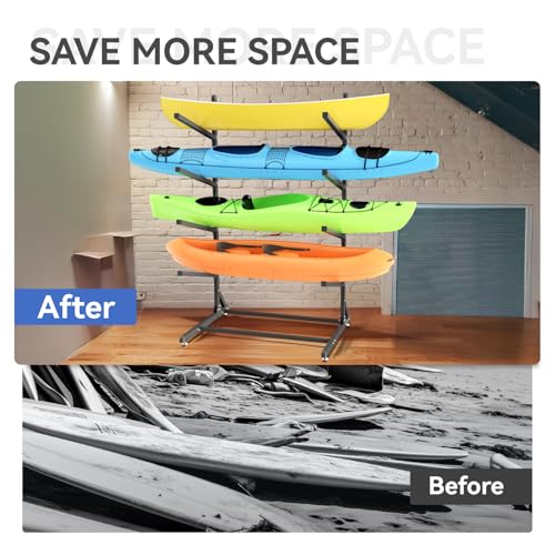 Kayak Storage Rack,Freestanding Adjustable Kayak Stand for Kayaks - Image 7
