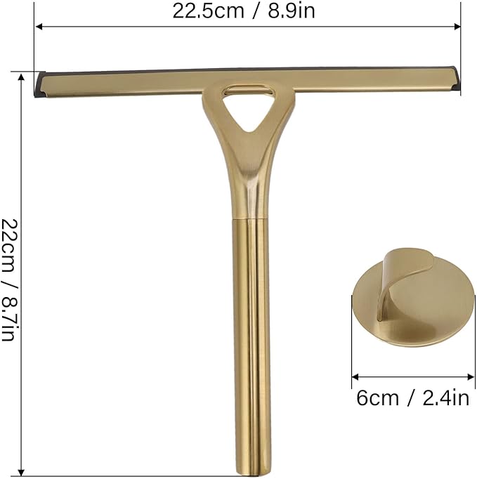 Hapivida Window Squeegee, Durable Stainless Steel Shower Squeegee with Comfortable Handle for Bathroom Mirrors Car Windows Glass Surfaces Cleaning Tool