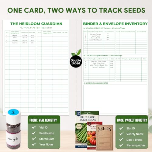 Volitaous 60-Slot Seed Storage Organizer Box with Seed Binder - Image 5