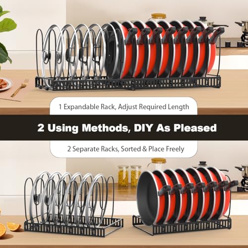 Housolution 2 Pack Pot and Pan Lid Organizer Holder Storage Rack - Image 5