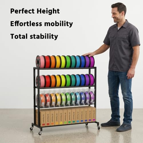 3D Printer Filament Storage Rack 4-Tier Metal Spool Shelf - Image 5