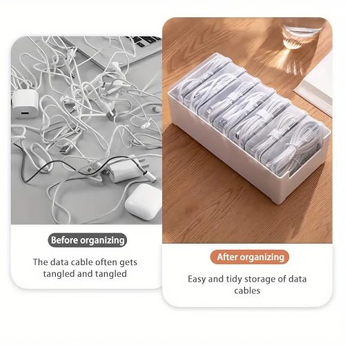 7 Case Cable Storage Box with Cable Straps and Label Stickers - Image 8