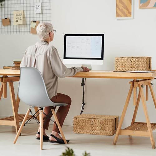 Posprica Cable Management Box with Lid, 2Pack Handwoven Real - Image 8
