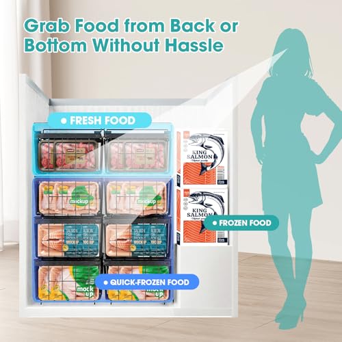 Freezer Organizer Bins, 2 Pack Expandable Stackable Chest - Image 5
