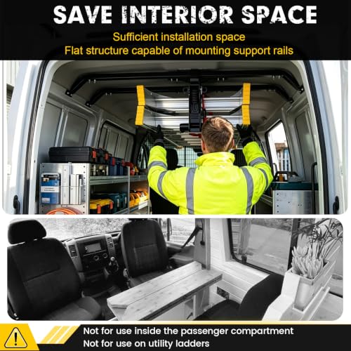 Van Interior Ladder Storage System, Heavy Duty Alloy Steel - Image 7