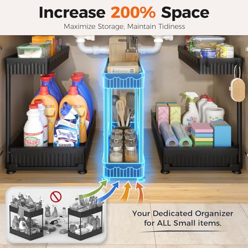 Sevenblue 3-Pack 2-Tier L-Shaped Under Sink Organize | Home Organizati - Image 3