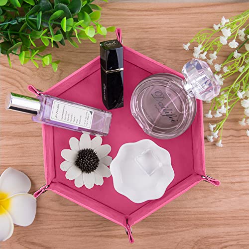 SIQUK 6 Pieces Dice Tray Hexagon Dice Rolling Holder Folding PU - Image 6