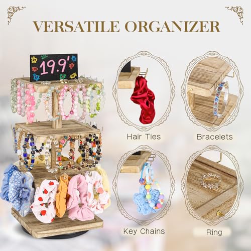 LadyRosian 3-Tier Wooden Rotating Jewelry Display Stand | - Image 5