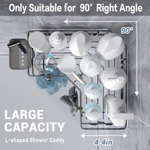 AKTECKE Corner Shower Caddy, 2 Pack Adhesive Shower Corner - Image 4