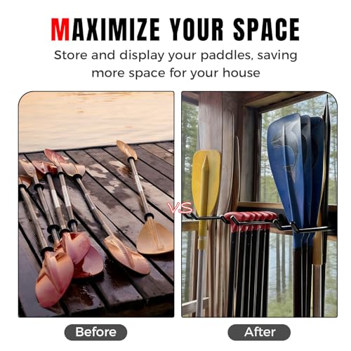 Paddle Storage Wall Rack, Metal Oars Holder | Home Organization - Image 6