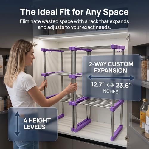 BLULEE Expandable Standing Shelf Unit, Adjustable Storage - Image 5