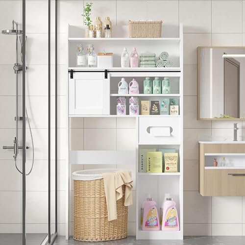 VECELO Over The Toilet Storage Cabinet with Sliding Doors - Image 7