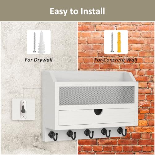 Nekon Key and Mail Holder for Wall, Key Organizer with Drawer - Image 8