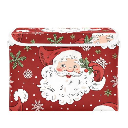 Christmas Santa Claus Storage Bins with Lids and Carrying - Image 2