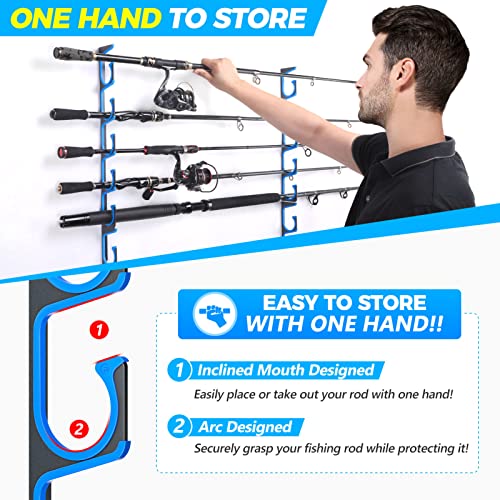 PLUSINNO H5 Horizontal Fishing Rod/Pole Holders | Garage Storage - Image 4
