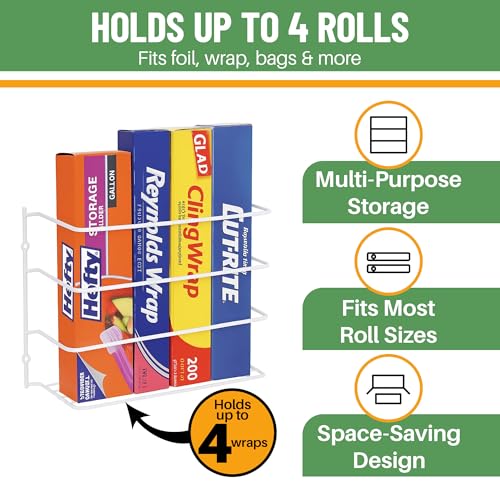 Kitchen Wrap & Food Bag Organizer Wall/Cabinet Mount, 2-Pack - Image 4