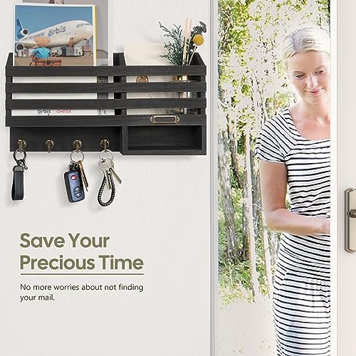 FifthQuarter Mail Holder Wall Mount with 2 Mail Slot and 4 - Image 6