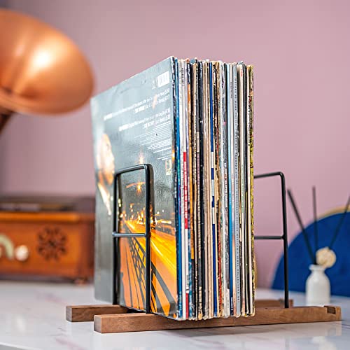 Thsaot Vinyl Record Storage Holder - Solid Black Walnut - Image 5