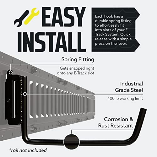 DC Cargo - Extended Flat J Hook E Track Ladder Hooks (4 - Image 4