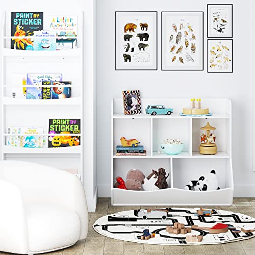 UTEX Toy Storage Organizer with Bookcase, Slanted Kids Toy - Image 4