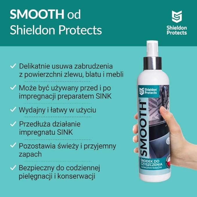 Shieldon Sink Care Kit – Cleaner & Nano Sealer for Granite Composite, Ceramic & Natural Stone Sinks – Restores Shine, Repels Stains, Grease & Hard Water – 2 Sponges & Microfiber Cloth