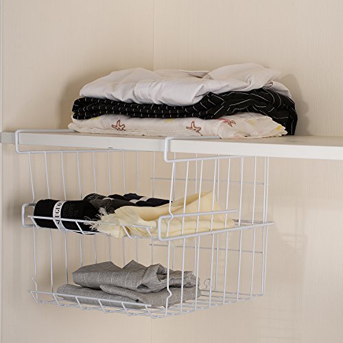 Lonians 2-Pack Under Shelf Hanging Storage Baskets - Metal Wire - Image 5