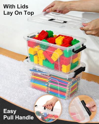 EOENVIVS 7 QT Clear Storage Bins with Lids, 6 Pack, | All Products - Image 4