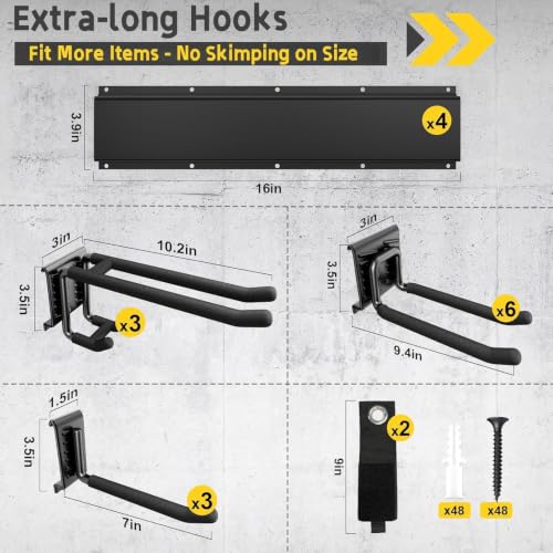 64" Garage Wall Tool Organizer, 900 Lbs Heavy Duty Steel - Image 3