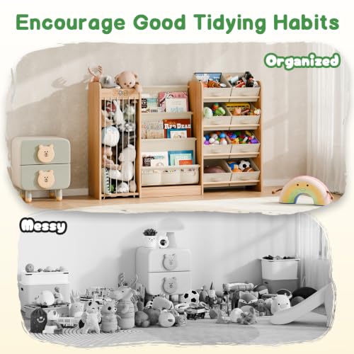 Kids Toy Organizer with Bookshelf & Stuffed Animal Storage, 51'' - Image 7
