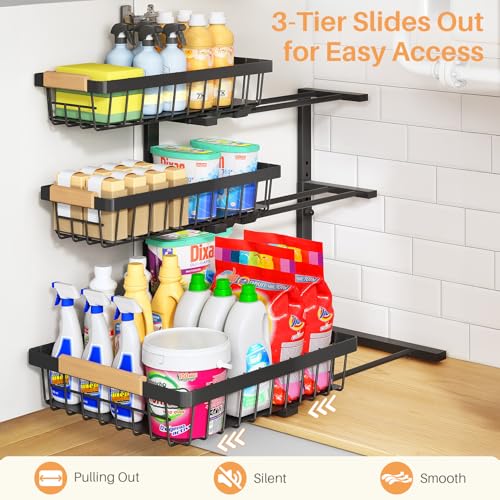PXRACK Under Sink Organizer, 1-Pack 3-Tier Height - Image 7