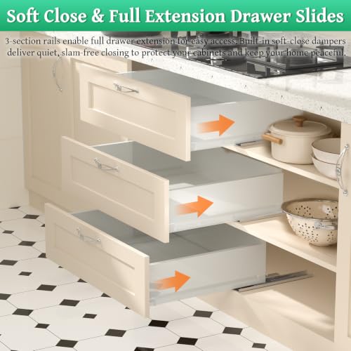 Undermount Drawer Slides,12inch Bottom Mount Full Extension - Image 4