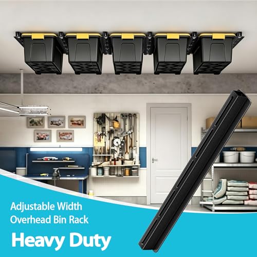 Ceiling Utility Bin Rails Storage Rack, Overhead Garage - Image 6