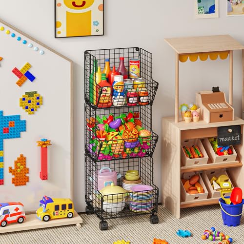 Sonyabecca 3 Tier Rolling Toy Organizer Cart with Wh | All Products - Image 1