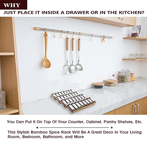 Bamboo Spice Rack Drawer Organizer - Image 7