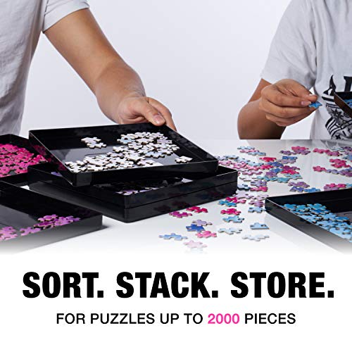 8 Black Puzzle Sorting Trays with Lid 10" x 10" | Puzzle - Image 7