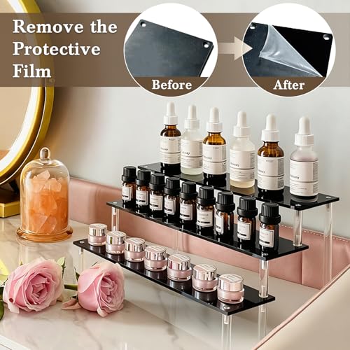 AZEAM Acrylic Display Riser, Black Perfume Organizer - Image 4