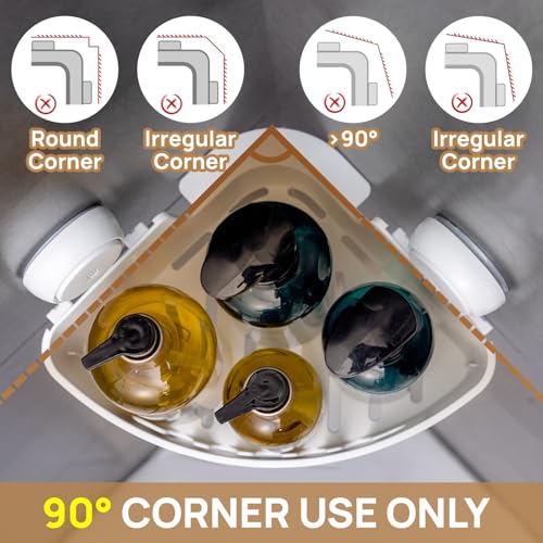 LEVERLOC Corner Shower Caddy Suction Cup, shower shelves suction - Image 4