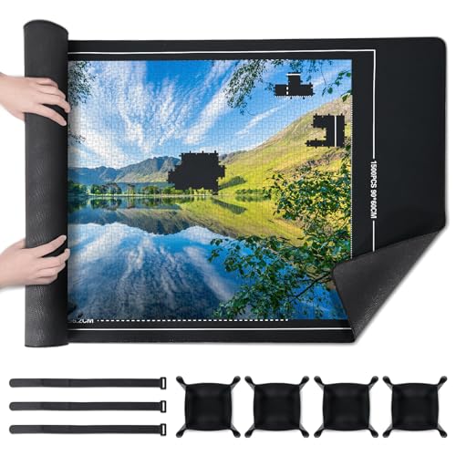 Puzzle Mat with Sorting Trays & Roll-Up Storage - Fits - Image 2