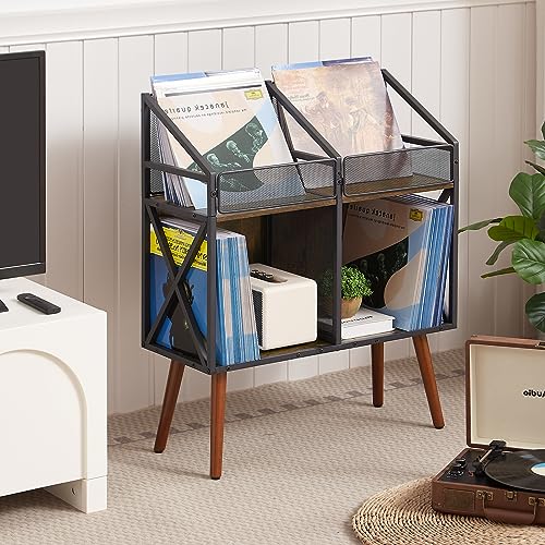 EYOCAL Vinyl Record Storage Holder Rack,250 LP Wooden - Image 5