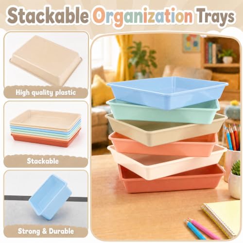 Defresit 12 Pcs Letter Size Flat Storage Paper Trays - Image 4