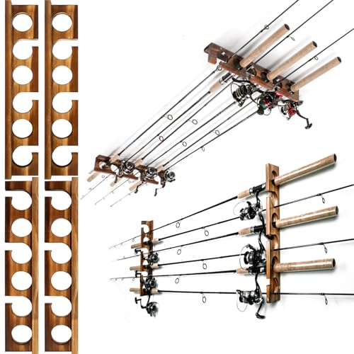 Fishing Rod Holder,Wall or Ceiling Mounted Pole Rack Garage - Image 2