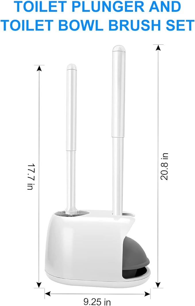 SetSail Toilet Brush and Plunger Set, Toilet Plungers for Bathroom Heavy Duty Toilet Bowl Brush and Holder+2 Pack Heavy-Duty Scrub Brushes with Stiff Bristles Cleaning Brush for Bathroom,Tub